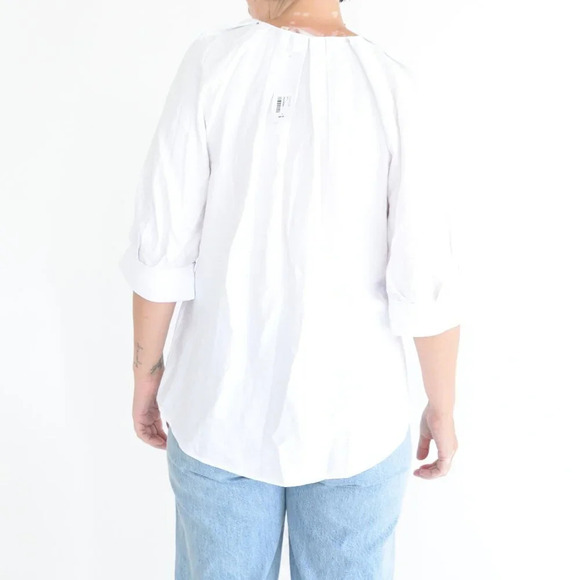 Soft Surroundings White Crusco Pullover Cuffed Sleeves Shirt Boho Romantic S - Picture 3 of 10